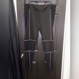 Black Leggings with White Piping